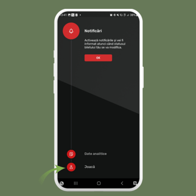 Deschide notificările și joacă cu Superbet apk