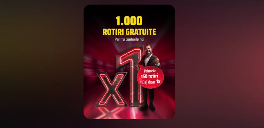 Cea mai mare ofertă de peste 100 rotiri gratuite fara depunere cu rulaj minim.