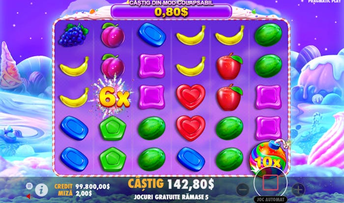 Formează câștiguri în speciala Sweet Bonanza demo.