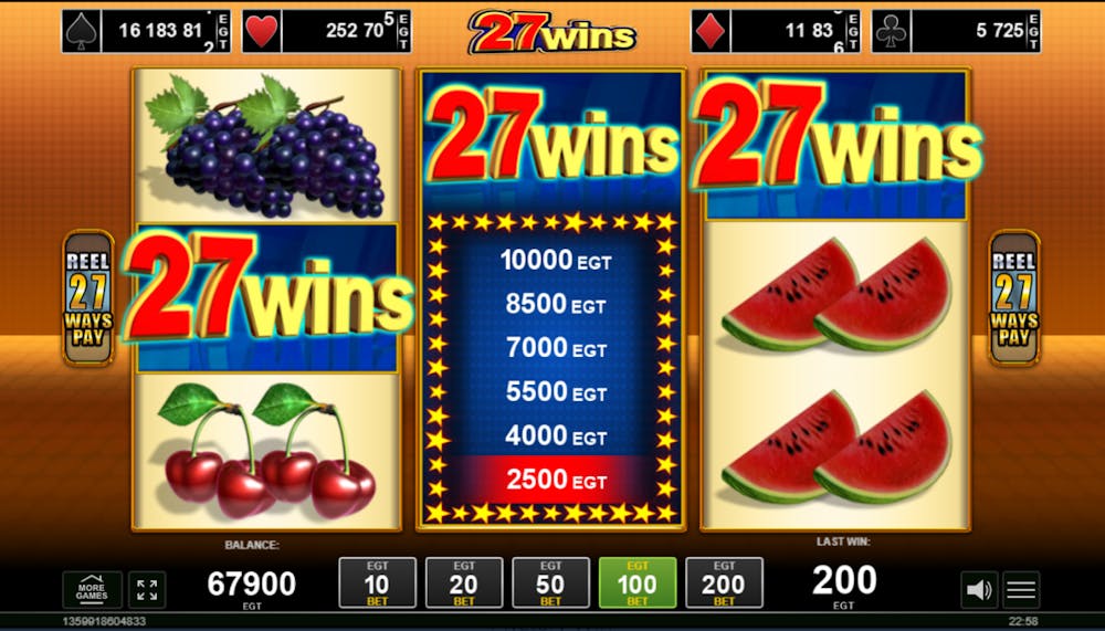 Funcția Mystery Win a slotului 27 Wins.