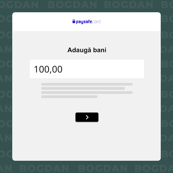 Selectează valoarea cardului online