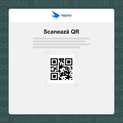 Scanează codul QR la terminal