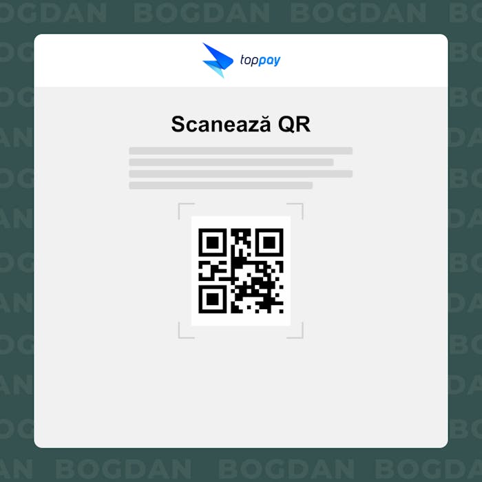 Scanează codul QR la terminal
