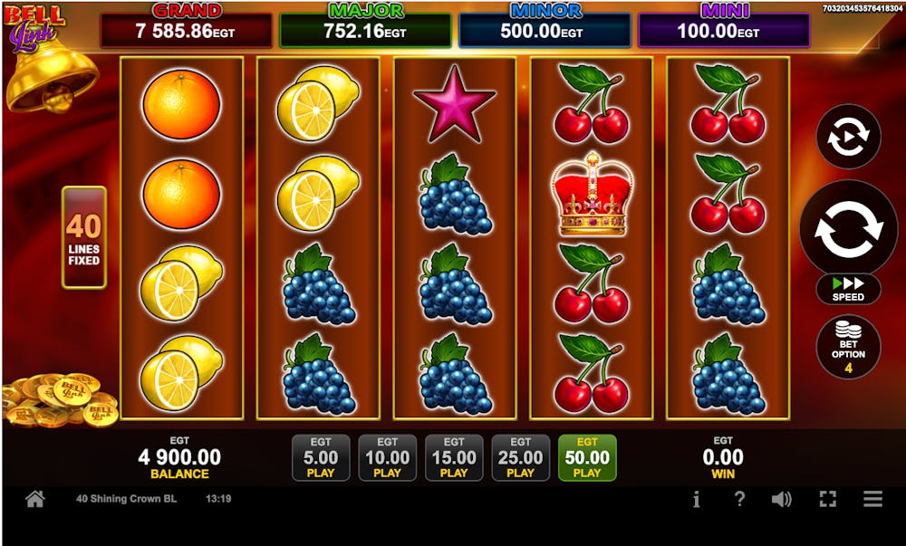 40 Shining Crown Bell Link demo – RTP, volatilitate și funcții speciale logo