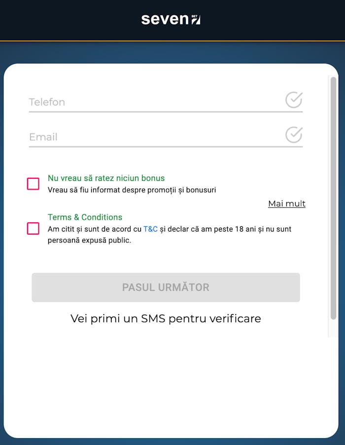 Seven casino înregistrare