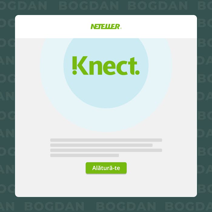 Completează tranzacția și intră în Knect
