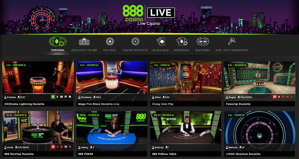 888 live casino