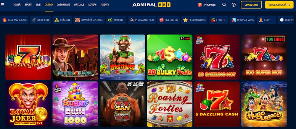 Jocuri listate pe AdmiralBet casino.