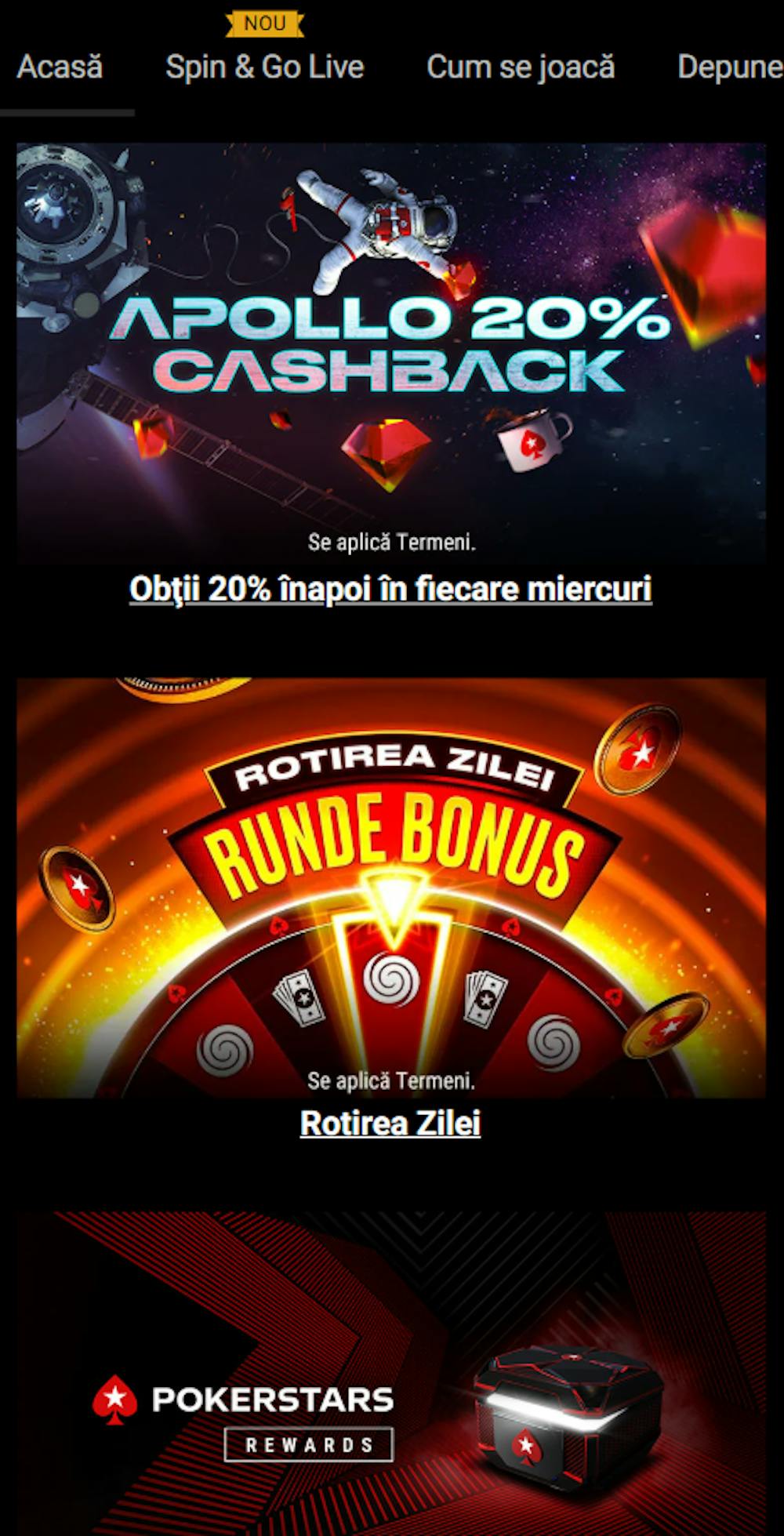 Alte oferte Pokerstars bonus fara depunere pe care le poți activa dacă ai cont.