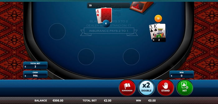 Joc de blackjack clasic la cazino online.