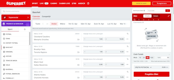 Superbet pariuri sportive