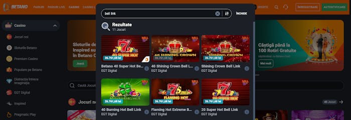 jocuri BETANO egt bell link jackpot 