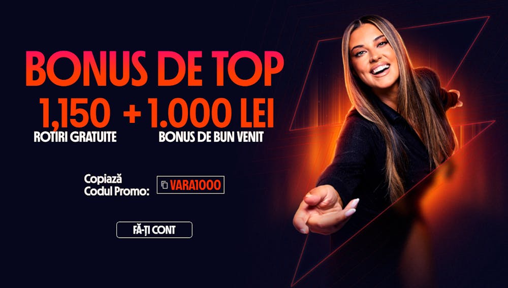 Cel mai nou cod promotional Betano din iulie 2025 pentru pachetul de 1150 rotiri gratuite și 1000 RON.