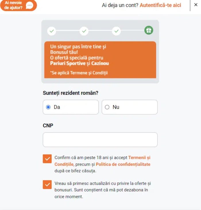 Betano casino înregistrare