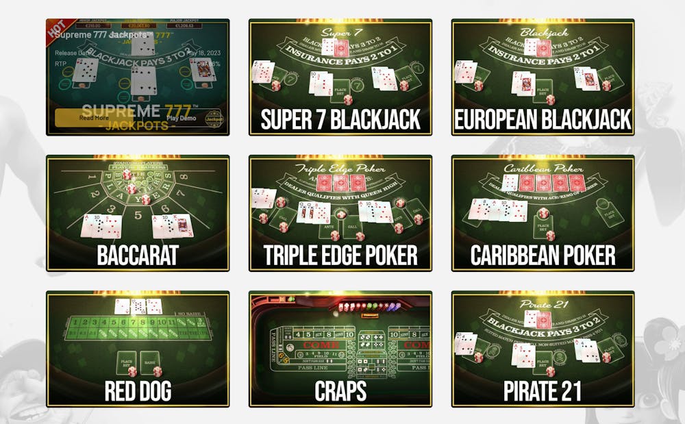 Blackjack, poker, baccarat și craps, în oferta Betsoft.