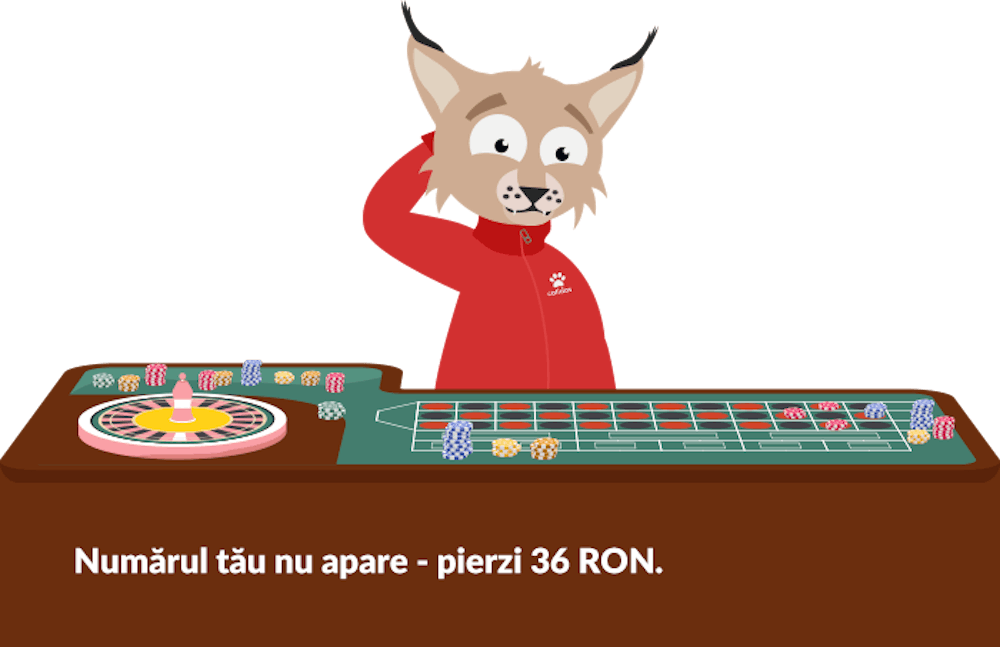 Dacă numărul nu apare după o serie de 36 de rotiri vei pierde 36x miza. 