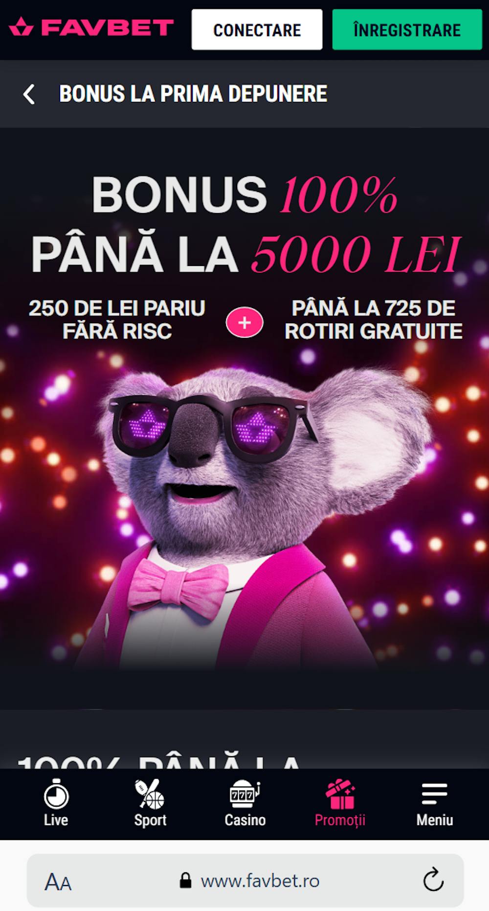 Cel mai mare bonus Favbet de bun venit mixt cu pariu fără risc, bani și rotiri.
