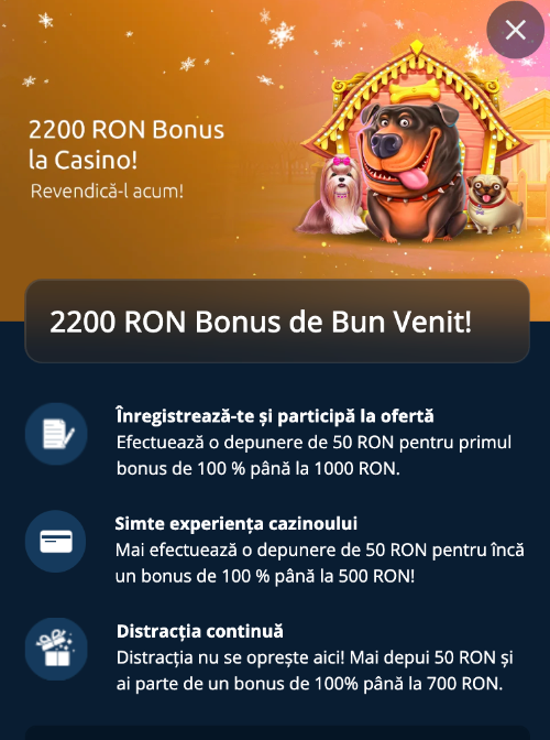 Oferta de bun venit la 12xbet casino.