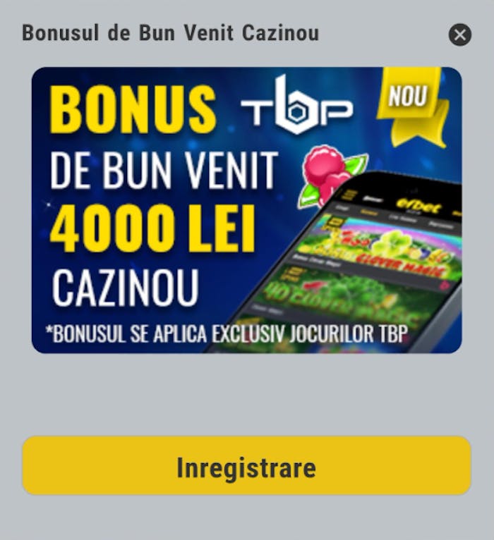 Oferta bonus de bun venit la Efbet casino.