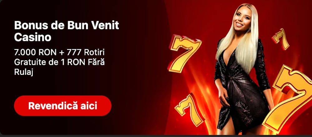 Bonus de bun venit la Lucky Seven casino.