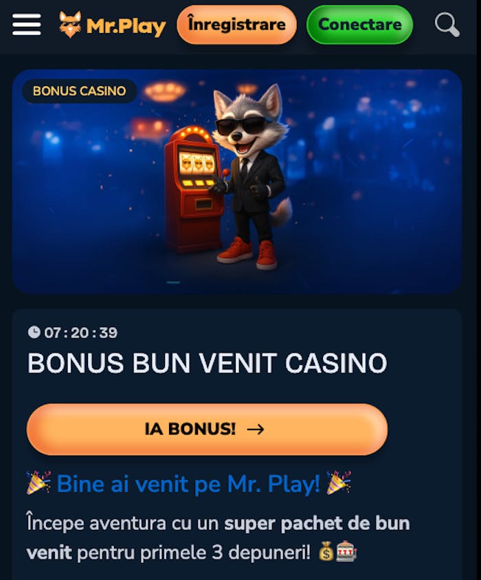 Bonusul de bun venit la Mr Play casino.