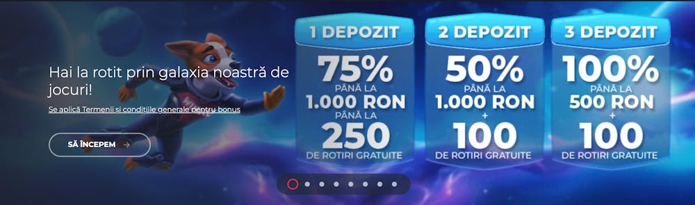 La SlotV casino ai bonus de bun venit la primele trei depuneri.