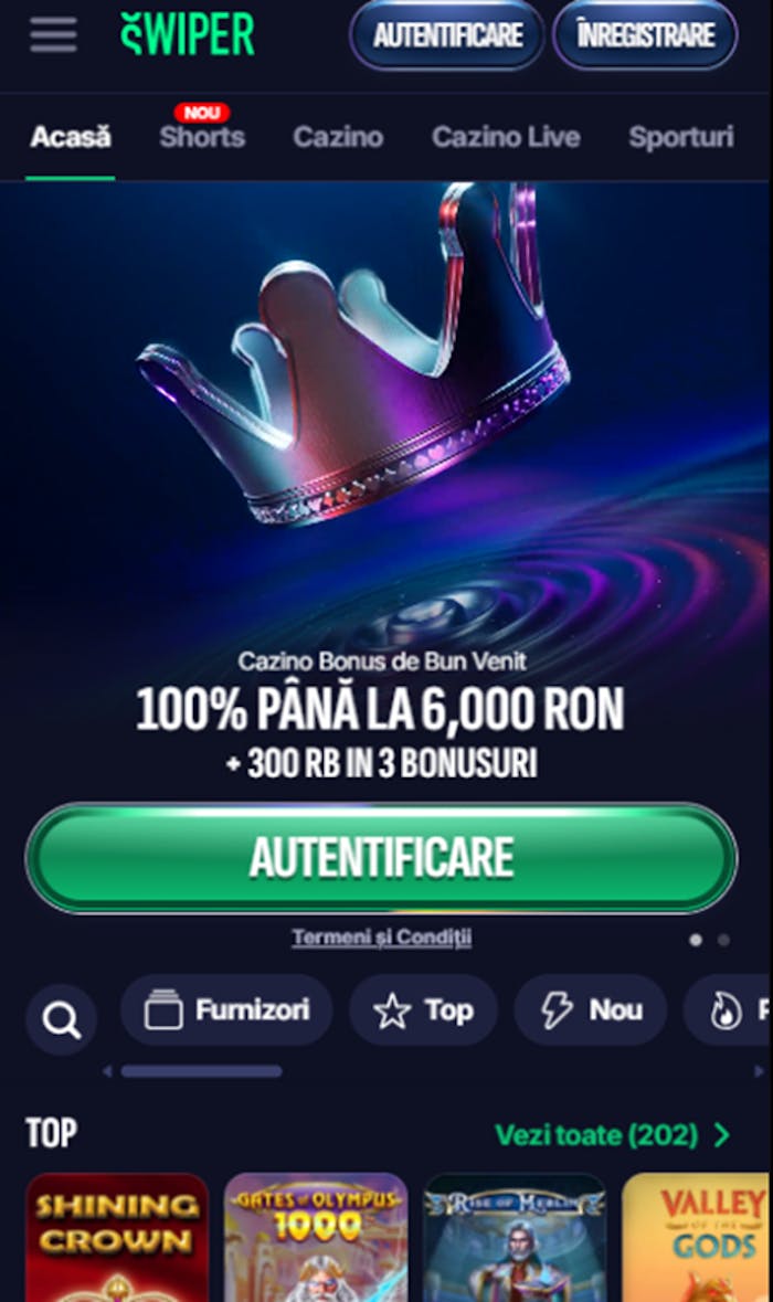 Oferta bonus de bun venit de la Swiper Casino.