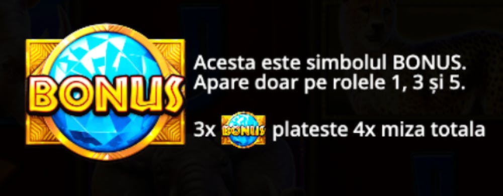 Simbolul Bonus îți aduce beneficii extra la Safari King.