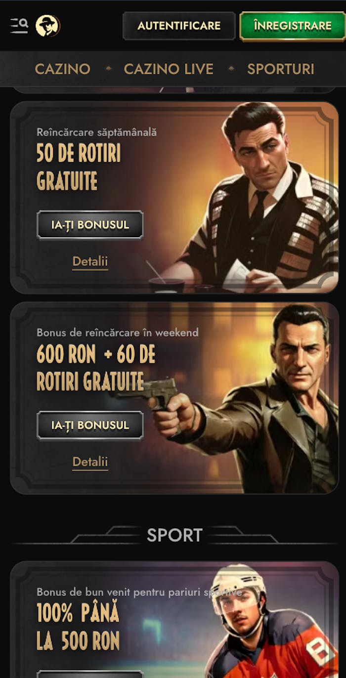 Pagina cu bonusuri Don casino.