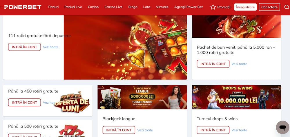 O parte din bonusurile Powerbet casino