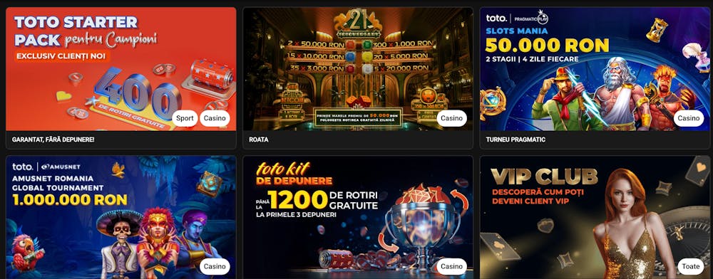 O parte din bonusurile disponibile la Toto Gaming casino. 