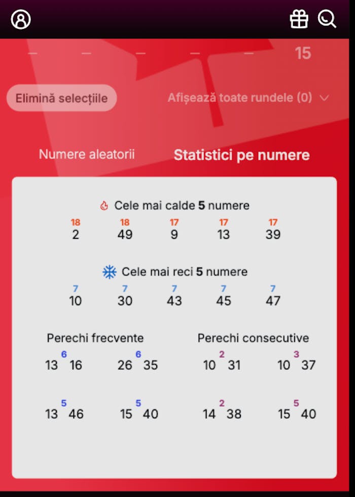 La fiecare tip de extragere poți vedea statistici.