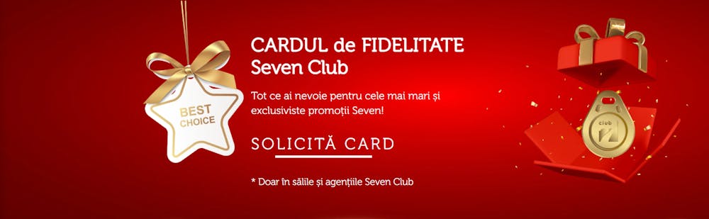 Cel mai noi program de fidelizare prin card în agențiile Seven cu bonusuri.
