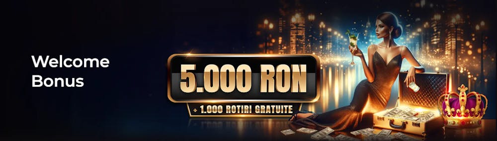 Bonus Cashpot de bun venit pentru jucătorii noi de 5.000 RON și 1.000 rotiri gratuite.