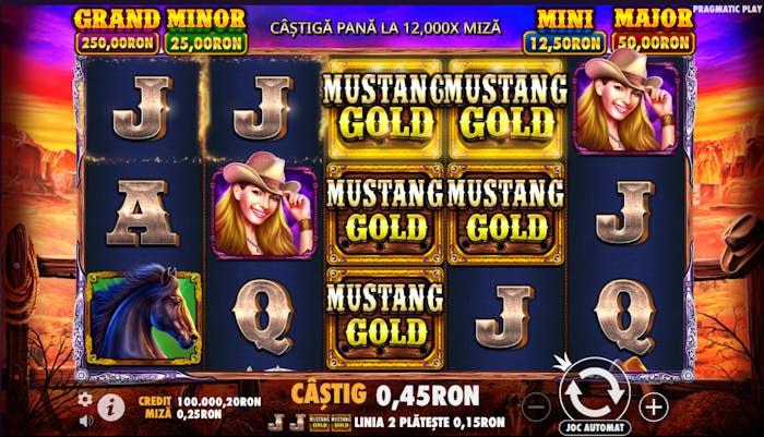 Rundă câștigătoare la Mustang Gold.