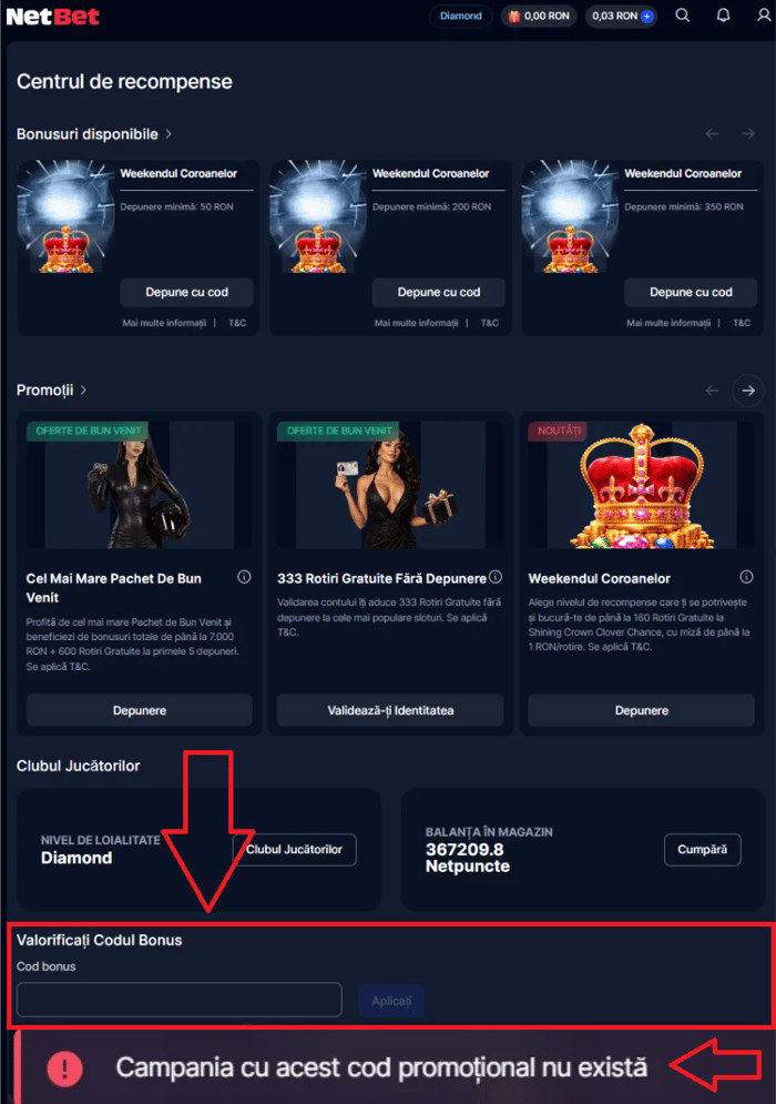 Unde verifici daca un cod Netbet functioneaza