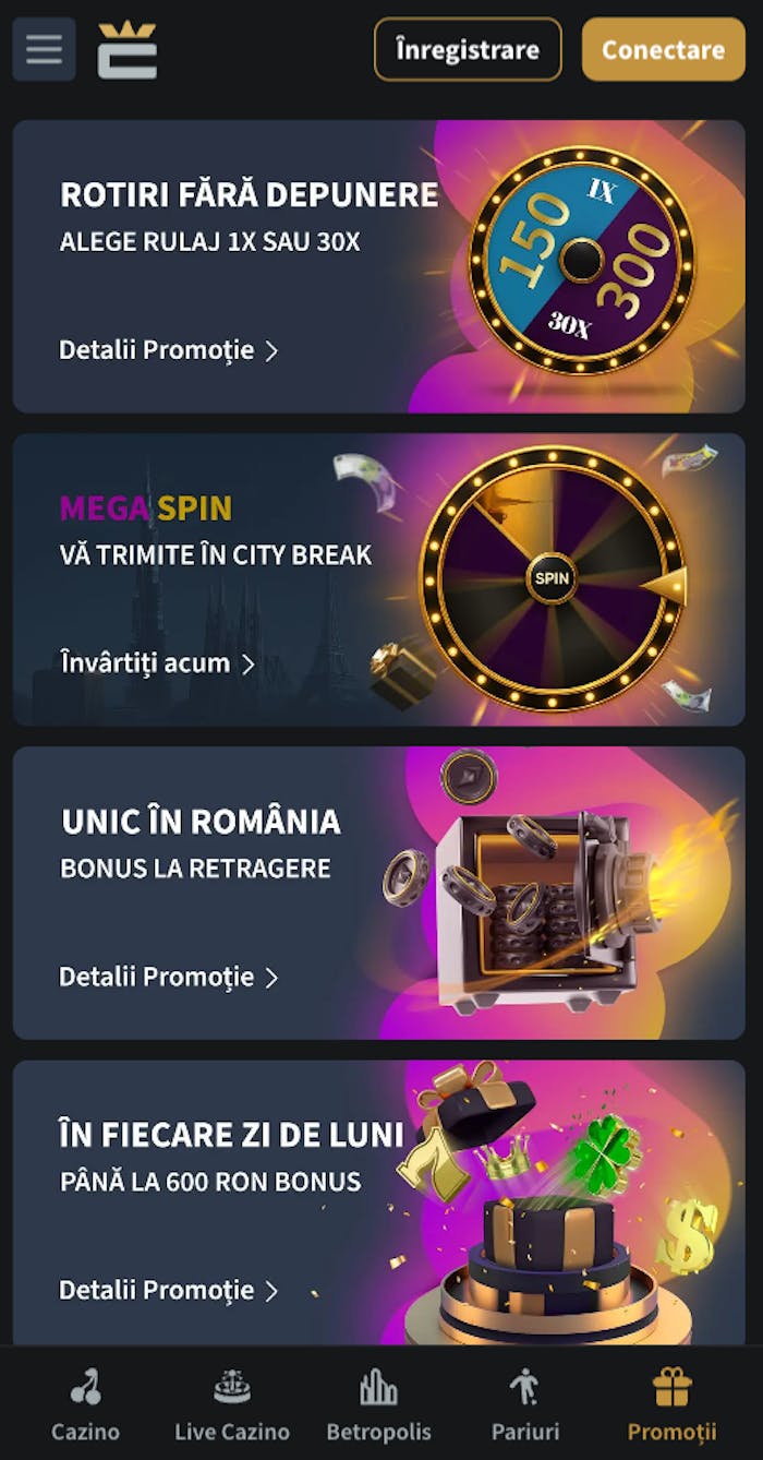 Patru dintre bonusurile oferite de Conti Casino.
