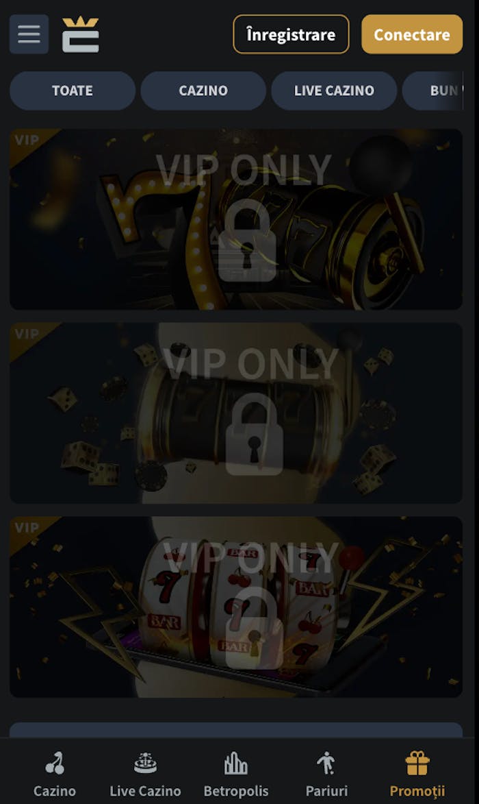 Deblochează oferte dedicate VIP Conti Casino.