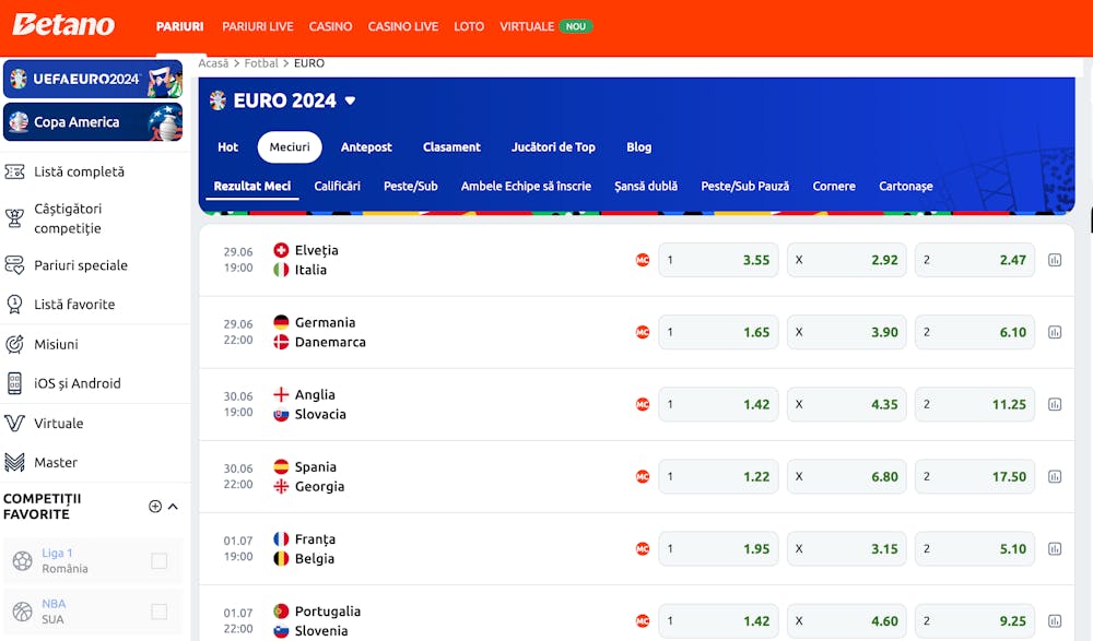 Cote optimi EURO 2024