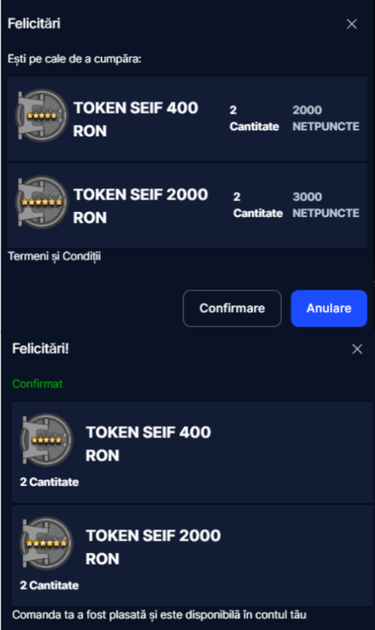 Confirmare Token coduri bonus Netbet