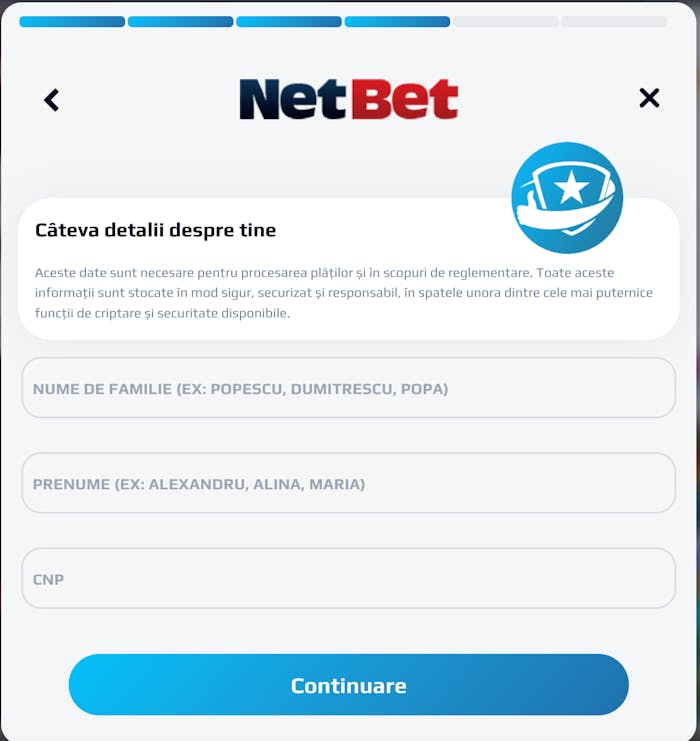 Completează datele solicitate