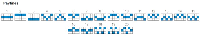 20 de linii de plată oferă slotul DaVinci Diamonds.