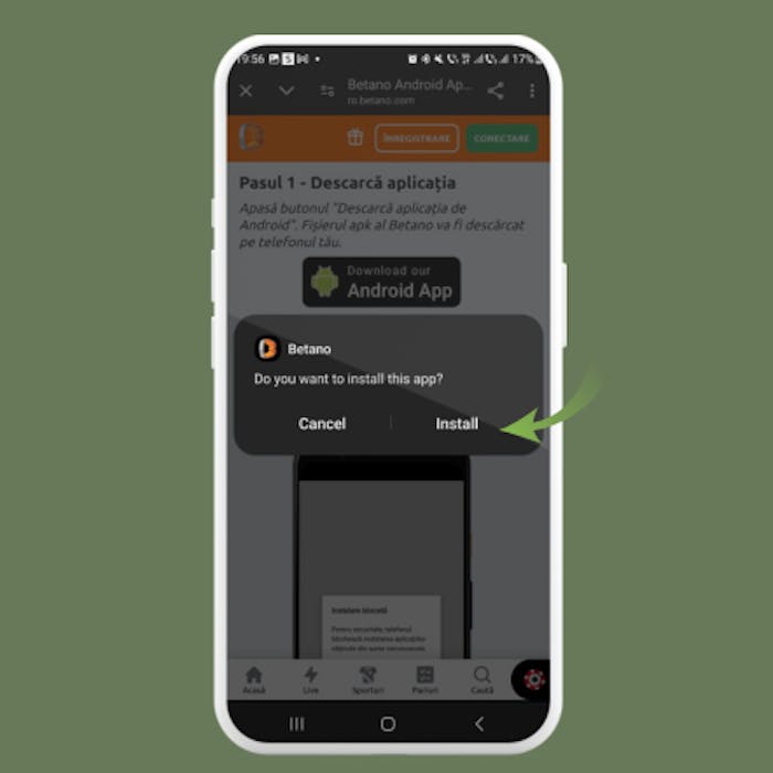 Căutarea Betano Android apk