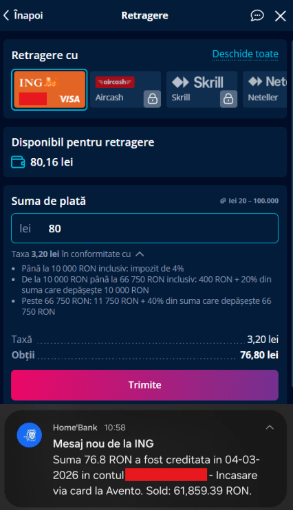 Exemplu retragere prin card la pacanele online bani reali