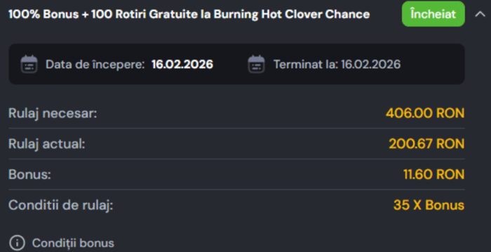 Evoluție și date concrete de rulaj pentru cele 100 rotiri pe Joker Casino.