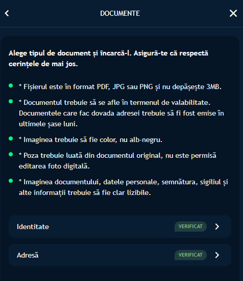 Faci verificarea contului înainte de introducerea codului bonus King.