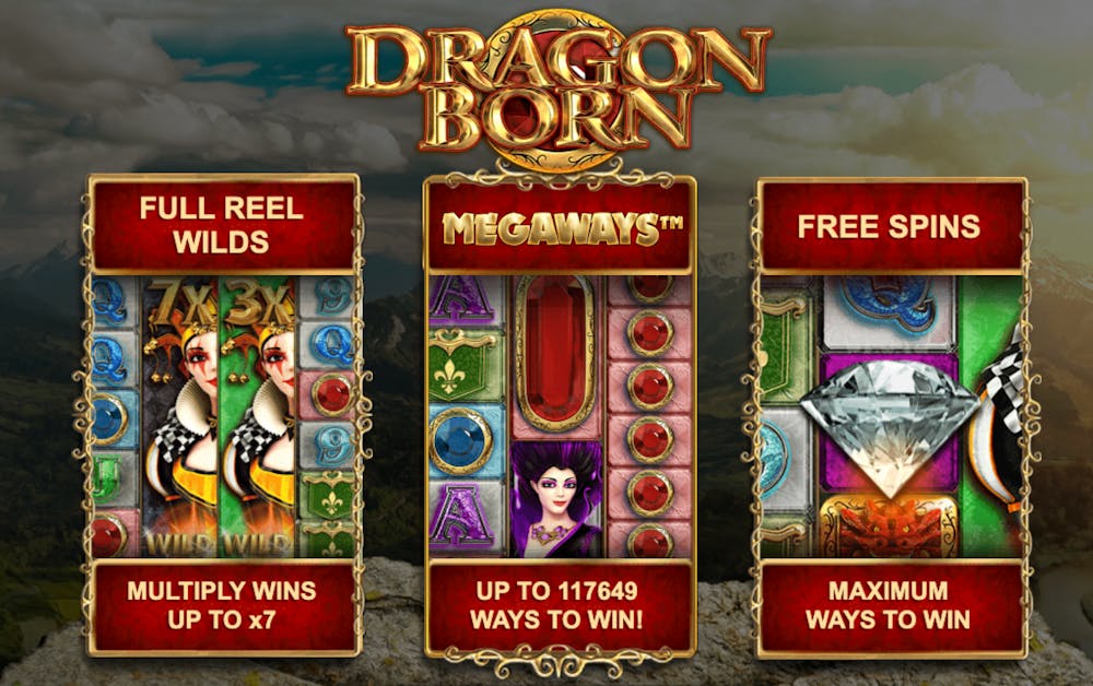 Funcțiile speciale la Dragon Born Megaways.