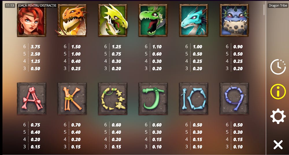 Plata simbolurilor la Dragon Tribe.