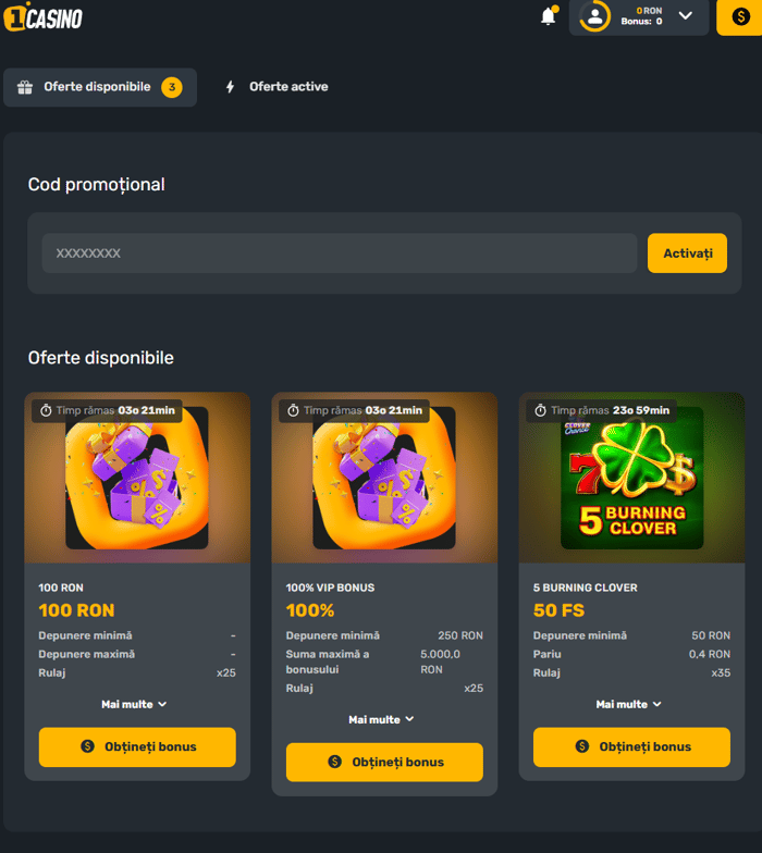 Ce bonusuri primești de la Prima Casino dacă ai cont deja.