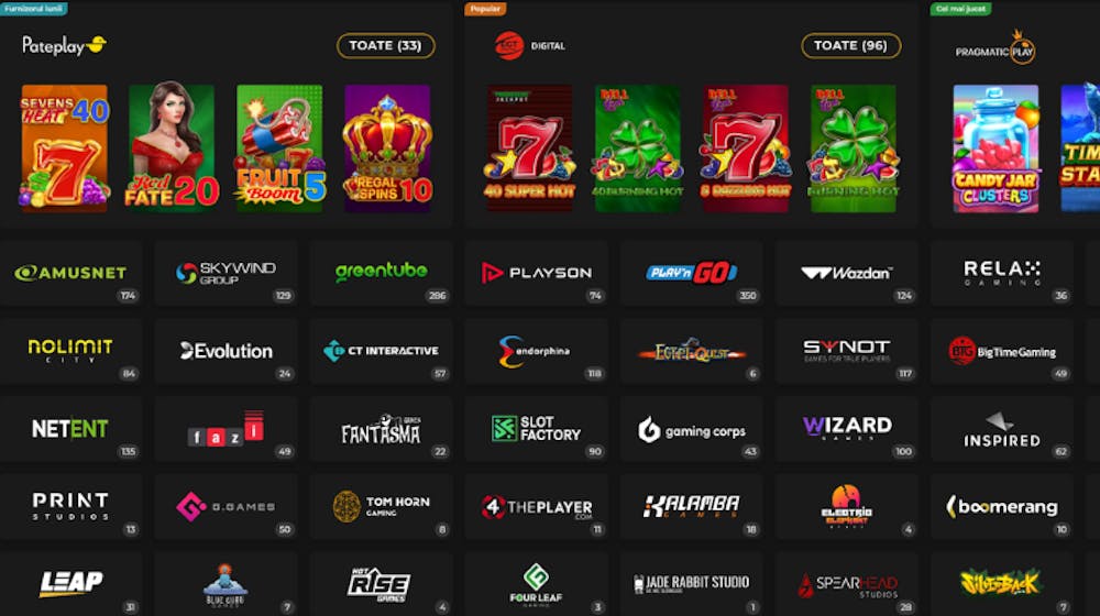 Top dezvoltatori de jocuri cunoscuți pe site-urile de cazinouri din România.
